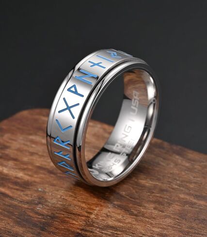 King Ring 8mm Viking Spinner Rings – Ultra Polished Fidget Rings for Men & Women – Designed in USA in Saudi Arabia