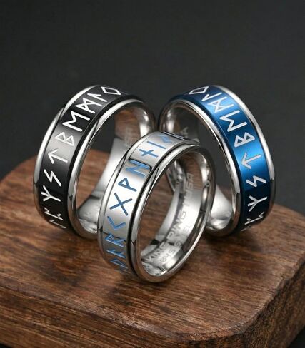 King Ring 8mm Viking Spinner Rings – Ultra Polished Fidget Rings for Men & Women – Designed in USA in Saudi Arabia