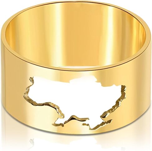 Genuine .925 Sterling Ukraine Map Ring National Emblem Ethnic Jewelry | Sterling Silver Minimalist Design in Saudi Arabia