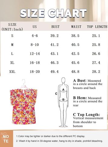 Women's Summer Boho Floral Shirt Short Sleeve Ruffle Trim Blouse Crewneck Casual Tops in Kuwait