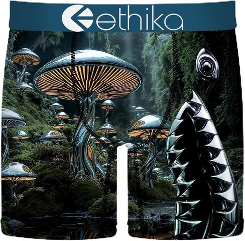 Ethika Men's Mid Boxer Brief, Extended Length, 4-Way Stretch with Signature Waistband in Kuwait