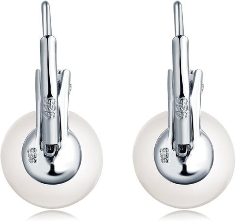 JO WISDOM White Pearl Jewelry Sets 925 Sterling Silver 8mm White Freshwater Pearl Earrings Necklace Set in Kuwait