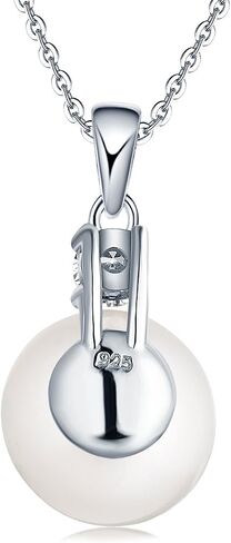 JO WISDOM White Pearl Jewelry Sets 925 Sterling Silver 8mm White Freshwater Pearl Earrings Necklace Set in Kuwait