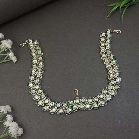I Jewels Gold Plated India Wedding Bollywood Meenakari Kundan Handcrafted Rajasthani Sheeshphool Matha Patti Sheeshpatti For Women (T2113G) in Kuwait