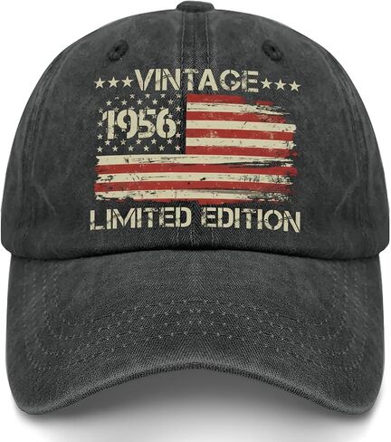 70th Birthday Gifts for Men Women,Vintage 1956 Hat,70th Birthday Decorations,Adjustable Cap-Gift for Dad, Mom in Saudi Arabia