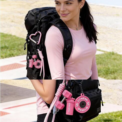 Gym Keychain, Gym Bag Accessories, With Durable Design, Stylish Pink Gym Accessories for Women and Men, Fitness Enthusiasts Bag Decoration in Saudi Arabia