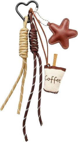 Coffee Cup Bag Charms,With Star Knots Handbags Car Keys Soft Accessories,Birthday Gifts For Bestie,Coworker & Coffee Lovers in Kuwait