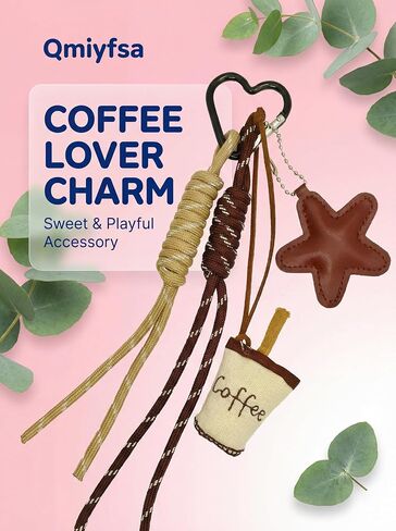 Coffee Cup Bag Charms,With Star Knots Handbags Car Keys Soft Accessories,Birthday Gifts For Bestie,Coworker & Coffee Lovers in Kuwait