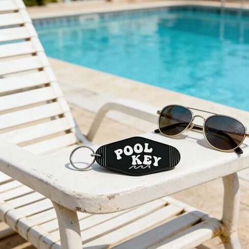 Mailbox Keychain and Pool Key Tag, 2 Pack Black Plastic Motel Accessories, Vintage Holder for New Home Gifts in Saudi Arabia