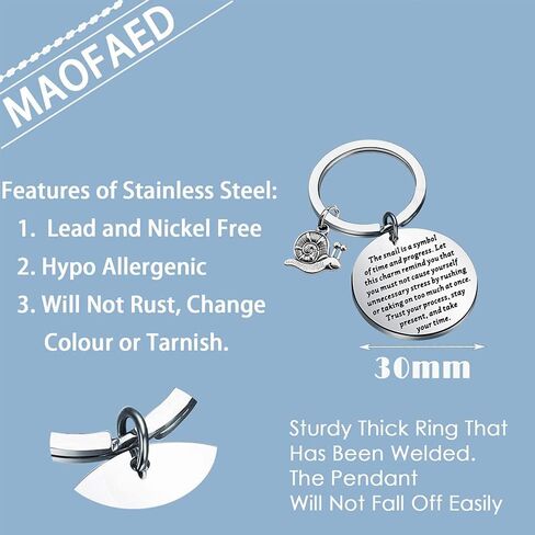 MAOFAED Snail Keychain - Inspirational Gift: The Snail Symbolizes Time & Progress in Kuwait