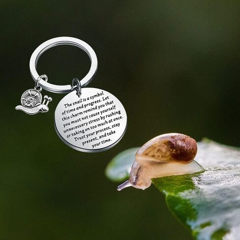 MAOFAED Snail Keychain - Inspirational Gift: The Snail Symbolizes Time & Progress in Kuwait