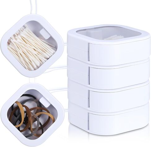 Prudiut Hair Tie Organizer Small Hair Tie Holder Organizer Hair clip Jewelry Organizer for Baby Teen Girl Women, Portable Hanging Small Items Desktop Storage Box (blue and white) in Kuwait