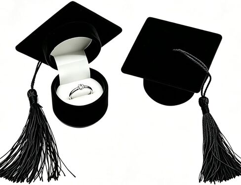 2026 Graduation Cap Ring Box,Creative Velvet Graduation Cap Jewelry Box for Her,Proposal Gift Case Surprise Jewelry Storage Case with Tassel for Him,Unique Proposal Gift Case for College Celebration in Saudi Arabia