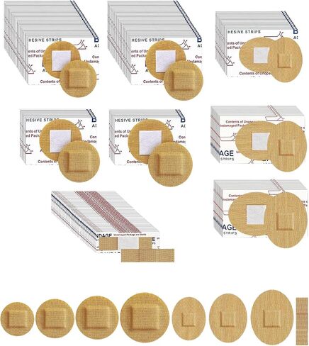 200 Pcs Small Round Bandaids, Tiny Circle Oval & Spot & Dot Bandages for Face Flexible Fabric Adhesive for Nose Hands & Delicate Wounds (8 Sizes) in Saudi Arabia