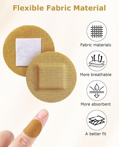 200 Pcs Small Round Bandaids, Tiny Circle Oval & Spot & Dot Bandages for Face Flexible Fabric Adhesive for Nose Hands & Delicate Wounds (8 Sizes) in Saudi Arabia