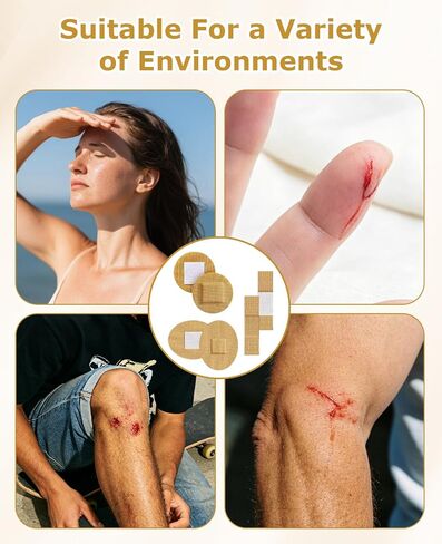 200 Pcs Small Round Bandaids, Tiny Circle Oval & Spot & Dot Bandages for Face Flexible Fabric Adhesive for Nose Hands & Delicate Wounds (8 Sizes) in Saudi Arabia