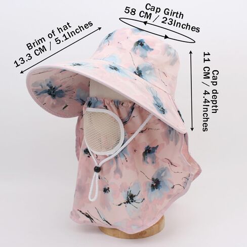 OULIGET Floral Sun Hats UV Protection,Womens Foldable Fishing Hat,Wide Brim Bucket Hats for Fishing Hiking Garden Beach in Saudi Arabia