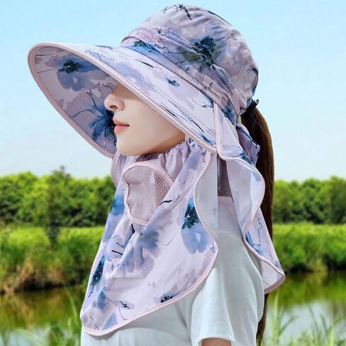 OULIGET Floral Sun Hats UV Protection,Womens Foldable Fishing Hat,Wide Brim Bucket Hats for Fishing Hiking Garden Beach in Saudi Arabia