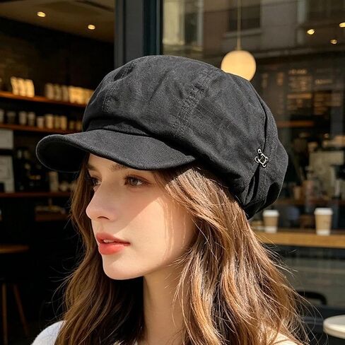 Retro Octagonal Hat for Women Men, Newsboy Cap Beret, Literary Vintage Beret, Adjustable Unisex Winter in Kuwait