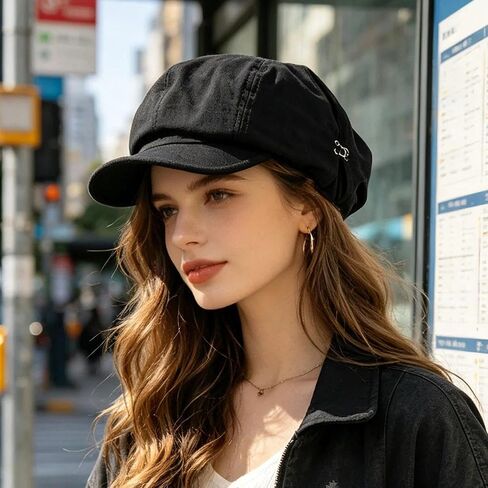 Retro Octagonal Hat for Women Men, Newsboy Cap Beret, Literary Vintage Beret, Adjustable Unisex Winter in Kuwait