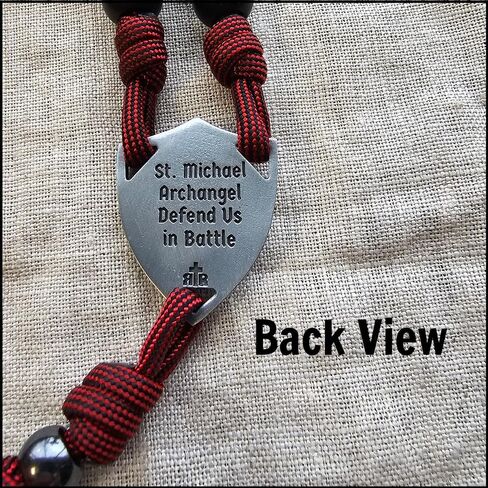 Rugged Rosaries Catholic Spiritual Paracord Rosary with Shield Medal - Handmade in the USA in Saudi Arabia