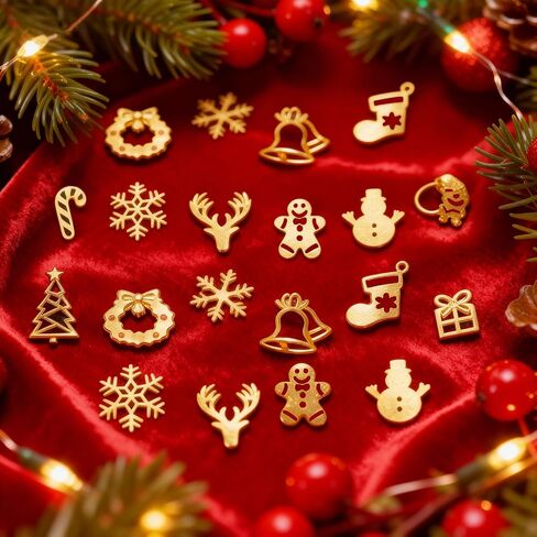 Naler 1200 PCS Tiny Christmas Ornaments for Crafts - 0.2 Inch Metal Embellishments for DIY Crafts, Scrapbooking, Nail Art Accessories, Decorations & Card Making Supplies in Kuwait