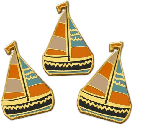 مركب شراعي Novel Merk - دبوس طية صدر السترة للبحرية واليخوت، ودبوس قبعة وربطة عنق مع قابض خلفي 3 قطع in Kuwait