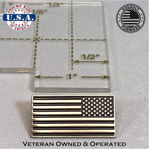دبوس طية صدر السترة ذو العلم الأمريكي العكسي من Assault Forward - إكسسوارات الملابس الرجالية الوطنية - هدايا عسكرية للرجال - مملوك للمحاربين القدامى ومصنوع في الولايات المتحدة الأمريكية in Kuwait