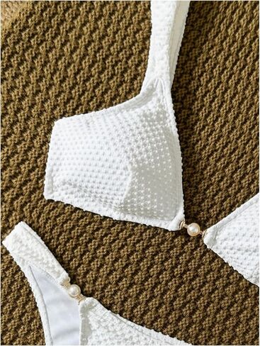 Verdusa Women's 2 Piece Textured Bikini Sets High Waisted Triangle Bathing Suit Summer Elegant Beach Vacation Outfits in Saudi Arabia