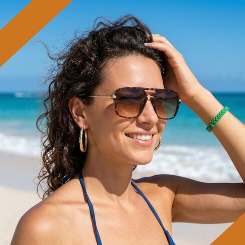 JATEBI 4 Packs Retro Sunglasses for Women Men, Vintage Oversized Square Sunglasses, Trendy Double Bridge Sun Glasses with Polarized Lens, UV400 Protection, 70s Shades in Kuwait