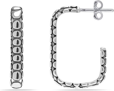LeCalla 925 Sterling Silver Hoop Earrings for Women | Vintage Inspired Antique Star & Heart Designs Textured Hoops Earring | Hoop Earrings Jewelry Gifts for Valentine’s Day, Anniversary, Birthday in Kuwait