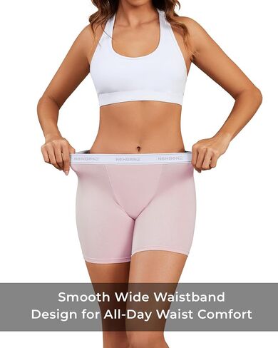 Cotton Boyshort Underwear for Women boxer briefs 4 Pack pink/purple/blue/green Large 5.5" Inseam in Saudi Arabia