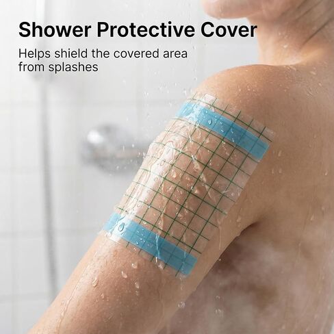 100 Pack Waterproof Transparent Shower Patch Bandage Cover, Stretch Clear Adhesive Film Dressing, Flexible Protective Tape for Skin, Wound & Tattoo Aftercare in Saudi Arabia