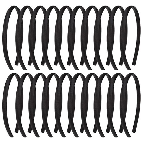 Fishdown 26 Pcs Satin Headbands for Girls DIY Craft Head Bands Hard Thin Headband Rubber Plastic Colorful Hairbands for Kids Teens Party Favors in Saudi Arabia