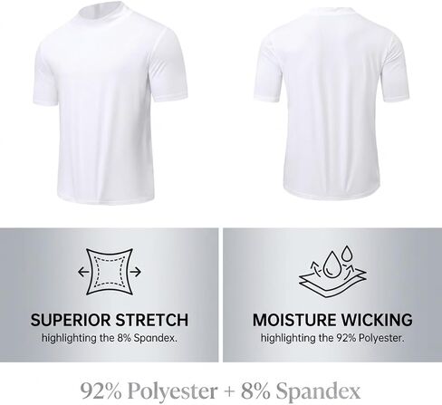 Men Mock Neck T-Shirt Short Sleeve Turtleneck Stretchy Pullover Top Sports Solid Tee in Kuwait