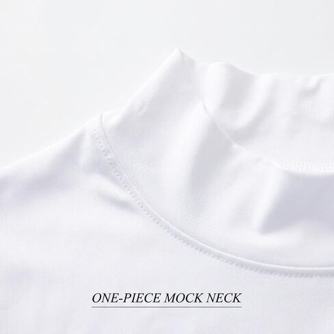 Men Mock Neck T-Shirt Short Sleeve Turtleneck Stretchy Pullover Top Sports Solid Tee in Kuwait