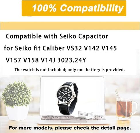 3023.24Y Battery, TS920E Replacement Battery Compatible with Seiko Capacitor for Seiko fit Caliber VS32 V142 V145 V157 V158 V14J 3023.24Y in Saudi Arabia