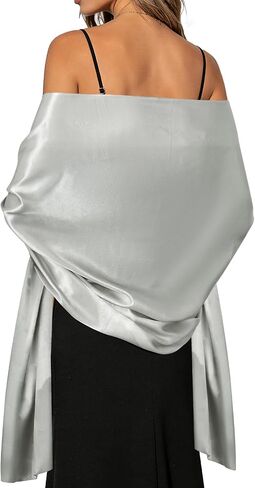 Yolyoo Women Shawls and Wraps for Evening Dresses,Long Satin Guest Shawl Wraps for Wedding Bridal Party Halloween in Kuwait