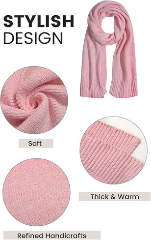 Pleneal Scarf for Women,Soft Chenille Winter Scarves, Womens Warm Thick Scarf for Cold Weather,Pink in Saudi Arabia