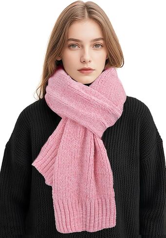 Pleneal Scarf for Women,Soft Chenille Winter Scarves, Womens Warm Thick Scarf for Cold Weather,Pink in Saudi Arabia