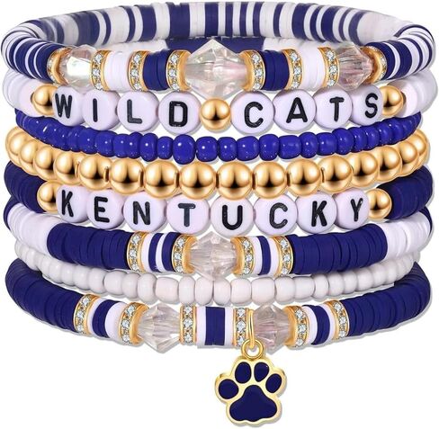 Friendship Bracelets Trendy Clay Bead Bracelets Stack Gold Beaded Stretch Bracelets for Women, 7PCS Purple Boho Stackable Bracelets Bulk Cute Jewelry in Saudi Arabia