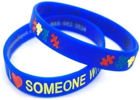 Americas & Americas Inc. I Love Someone with Autism Silicone Bracelet - Adult Size (25 Pack) in Kuwait