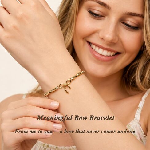 Meaningful Gifts Bracelet for Women Birthday - Bow Beaded Bracelets Always Remember Gifts for Daughter Sister in Saudi Arabia