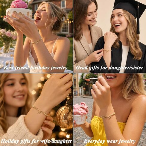 Meaningful Gifts Bracelet for Women Birthday - Bow Beaded Bracelets Always Remember Gifts for Daughter Sister in Saudi Arabia