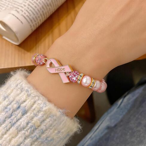 Breasts Cancers Bracelets for Breast Cancer Survivor Gifts for Women Pink Ribbon Bracelet Breast Cancer Awareness Accessories Comfort Gifts for Chemo Patient Inspirational Jewelry in Saudi Arabia