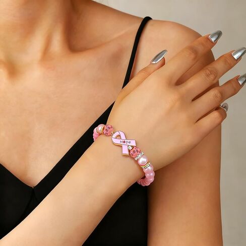 Breasts Cancers Bracelets for Breast Cancer Survivor Gifts for Women Pink Ribbon Bracelet Breast Cancer Awareness Accessories Comfort Gifts for Chemo Patient Inspirational Jewelry in Saudi Arabia