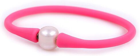 JOE FOREMAN 11mm Real Pearl Bridesmaid Mood Stackable Silicone Rubber Stretch Freshwater Cultured Pearl Jewelry Bracelets for Women 7" in Saudi Arabia