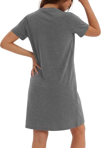 3 Pack Cotton Nightgowns for Women Short Sleeve Sleep Shirts Comfy Soft Nightshirt Pajama Sleep Dress in Kuwait