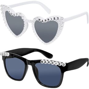 2 Pack Just Married Sunglasses Bride and Groom Sunglasses for Just Married Wedding Party Decor Gift for Bridal Shower in Saudi Arabia