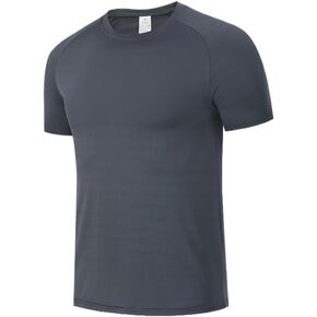 1pc Men's Quick-Dry Ice Cooling Short Sleeve T-Shirt - Breathable High-Elasti (X-Large,Grey) in Kuwait